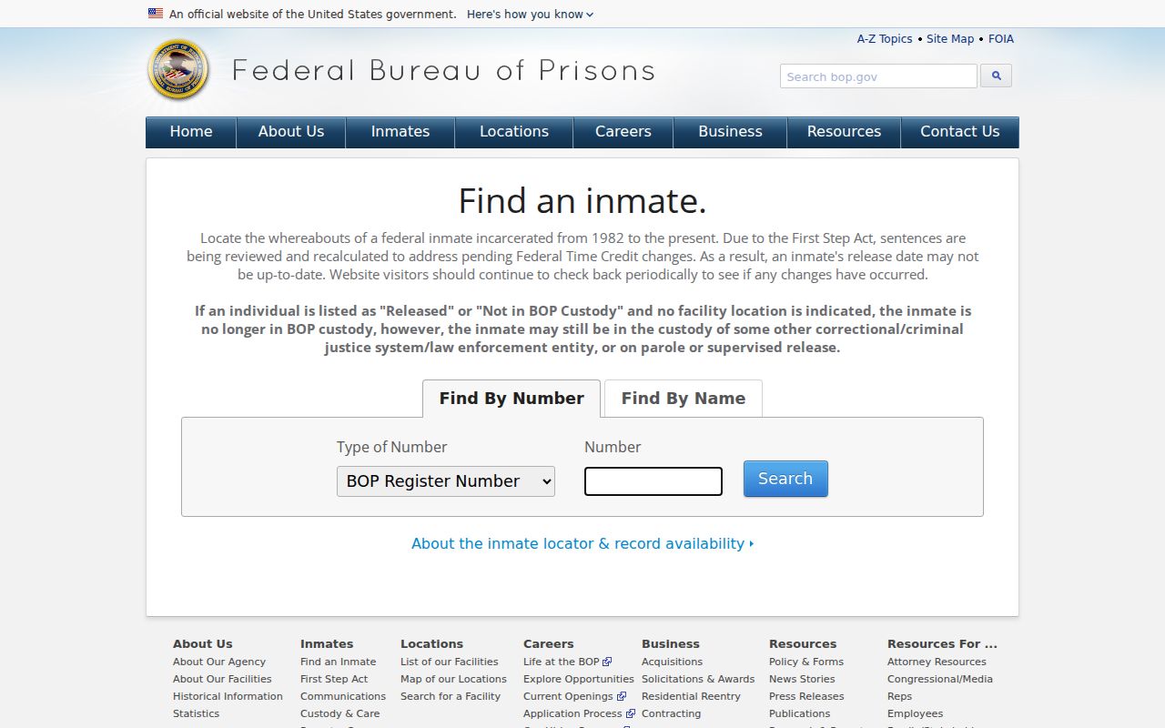 Oregon criminal history federal inmate locator