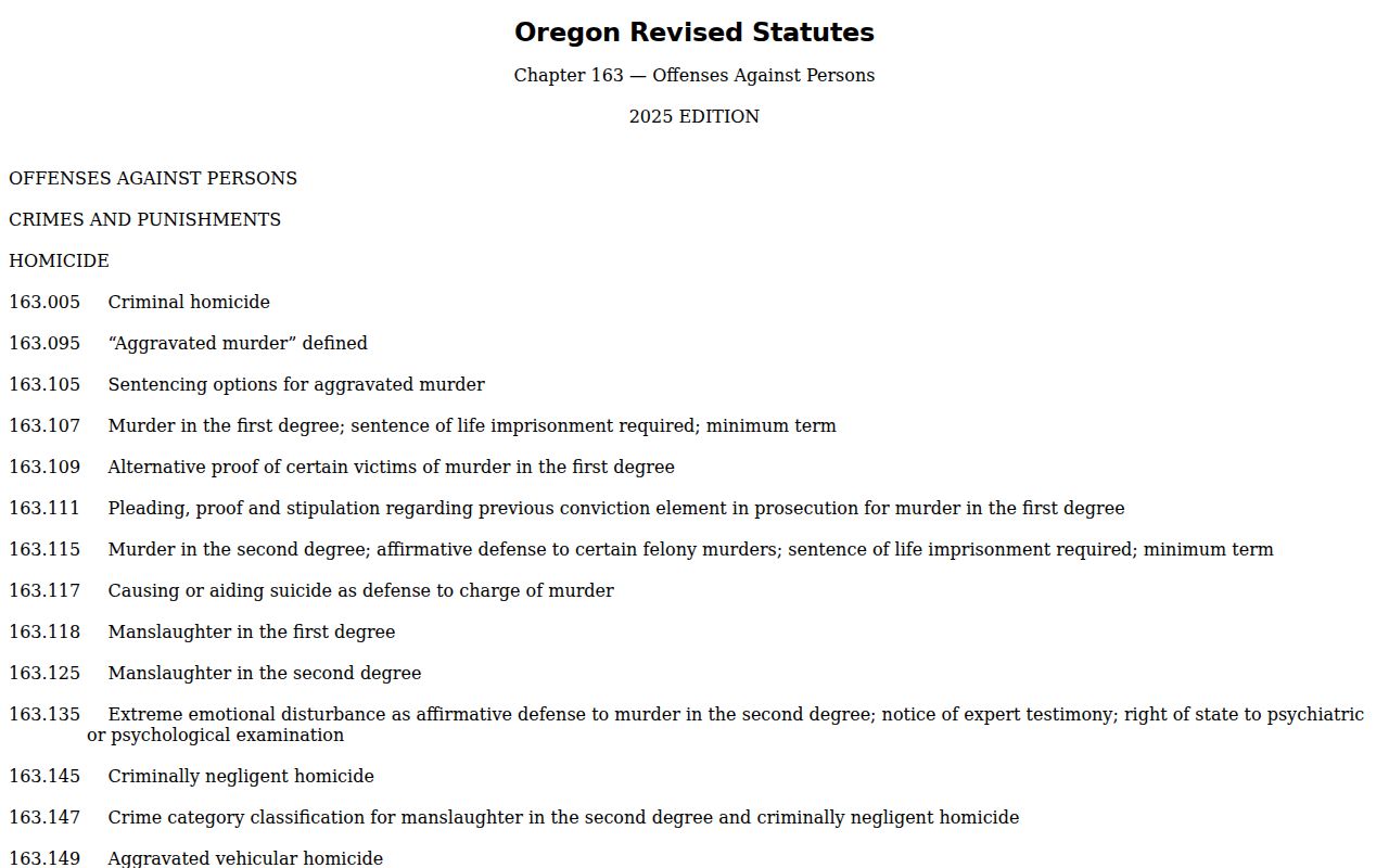 Oregon sex offender check and Oregon sex offense statutes